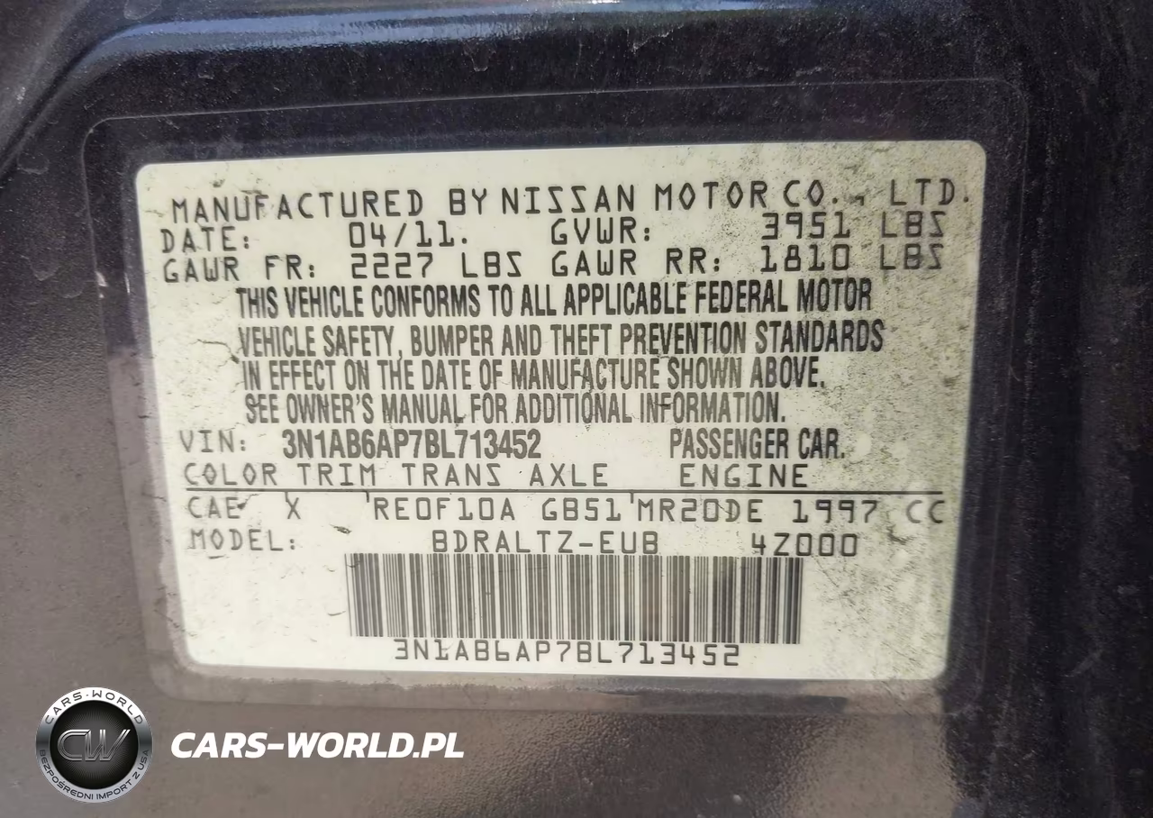 2011 Nissan Sentra 2.0S VIN:3N1AB6AP7BL713452 - 9