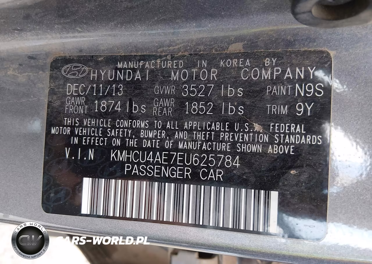 2014 Hyundai Accent Gls VIN:KMHCU4AE7EU625784 - 9