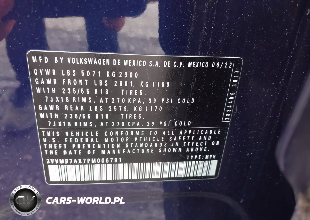 2023 Volkswagen Tiguan 2.0T Se VIN:3VVMB7AX7PM006791 - 9