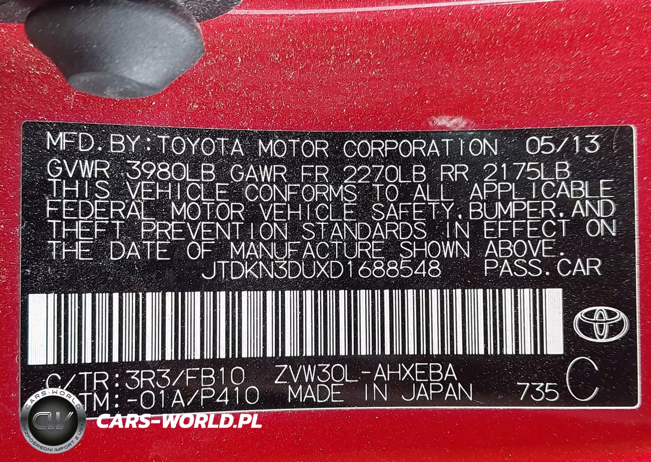 2013 Toyota Prius Two VIN:JTDKN3DUXD1688548 - 9