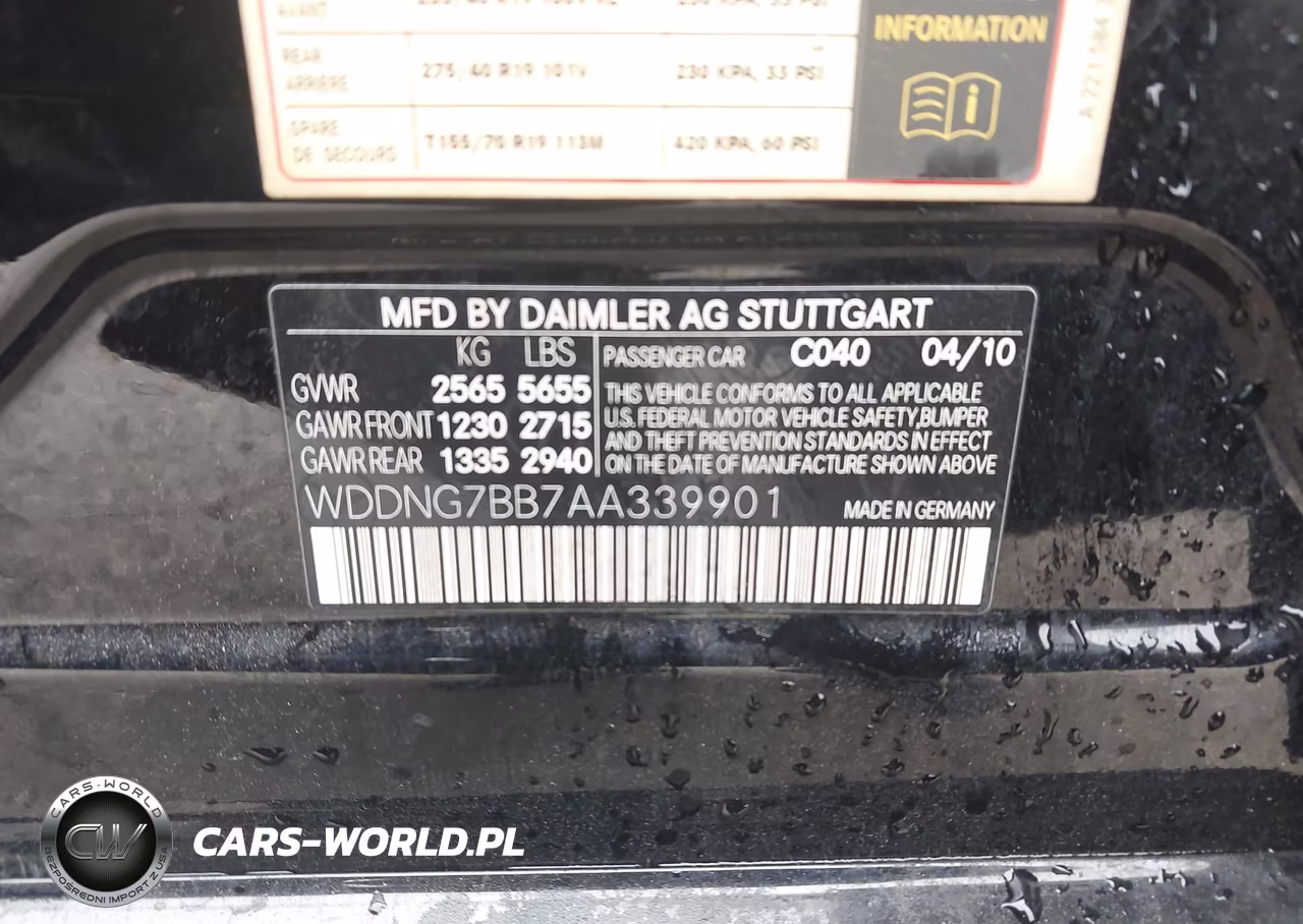 2010 Mercedes-Benz S 550 VIN:WDDNG7BB7AA339901 - 9