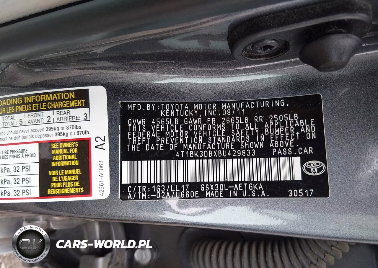 2011 Toyota Avalon VIN:4T1BK3DBXBU429833 - 9