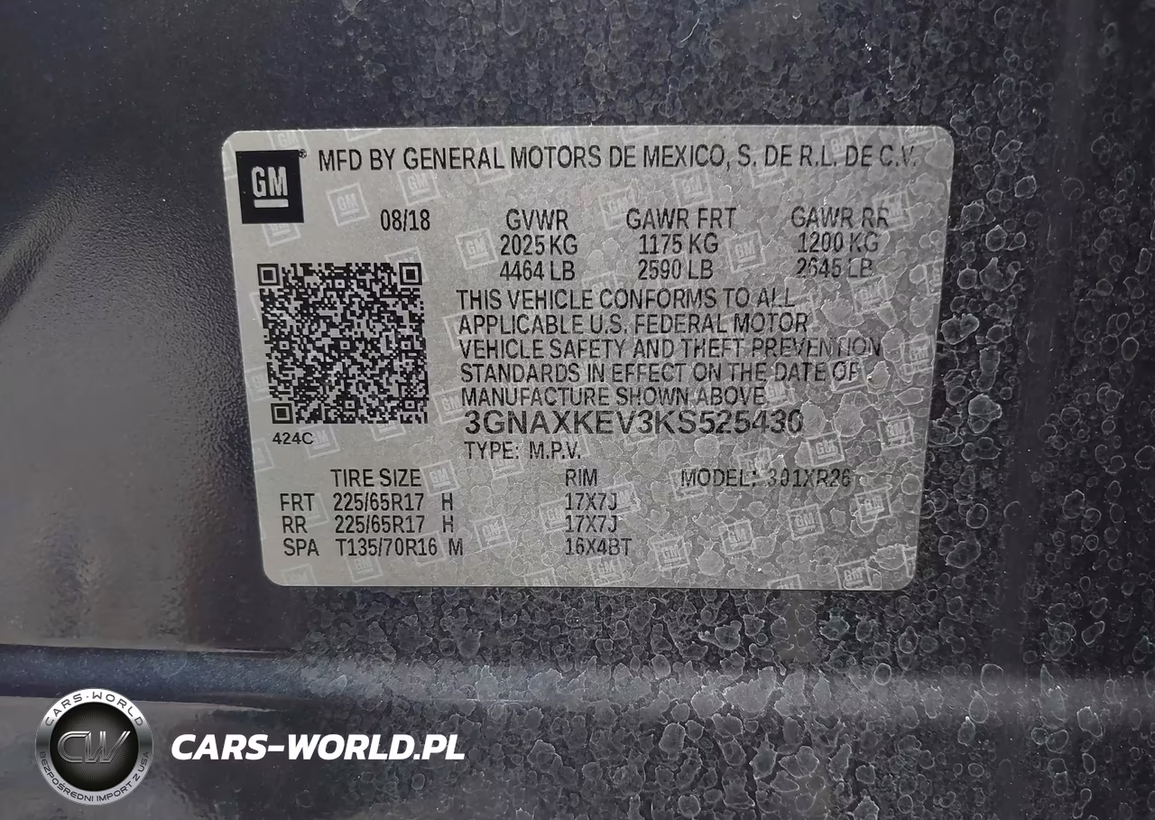 2019 Chevrolet Equinox Lt VIN:3GNAXKEV3KS525430 - 9