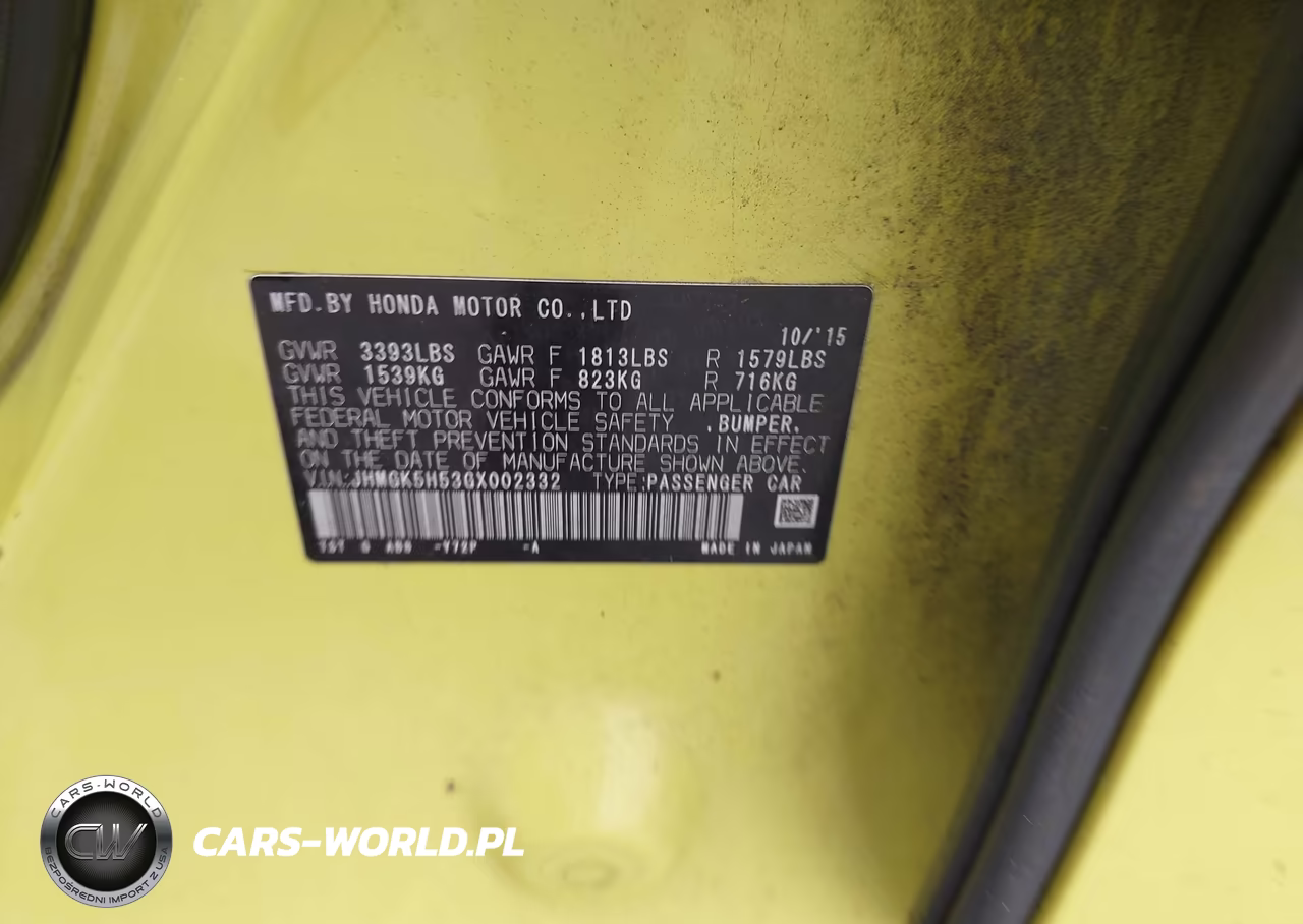 2016 Honda Fit Lx VIN:JHMGK5H53GX002332 - 9