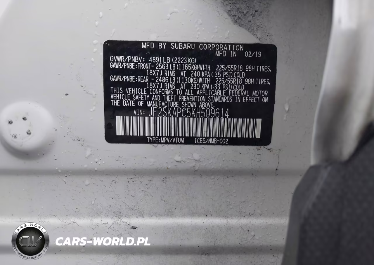 2019 Subaru Forester Sport VIN:JF2SKAPC5KH509614 - 9