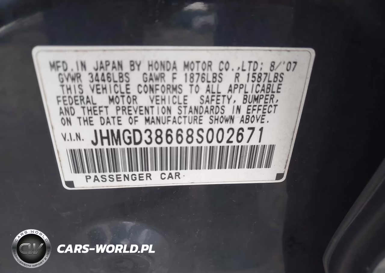 2008 Honda Fit Sport VIN:JHMGD38668S002671 - 9
