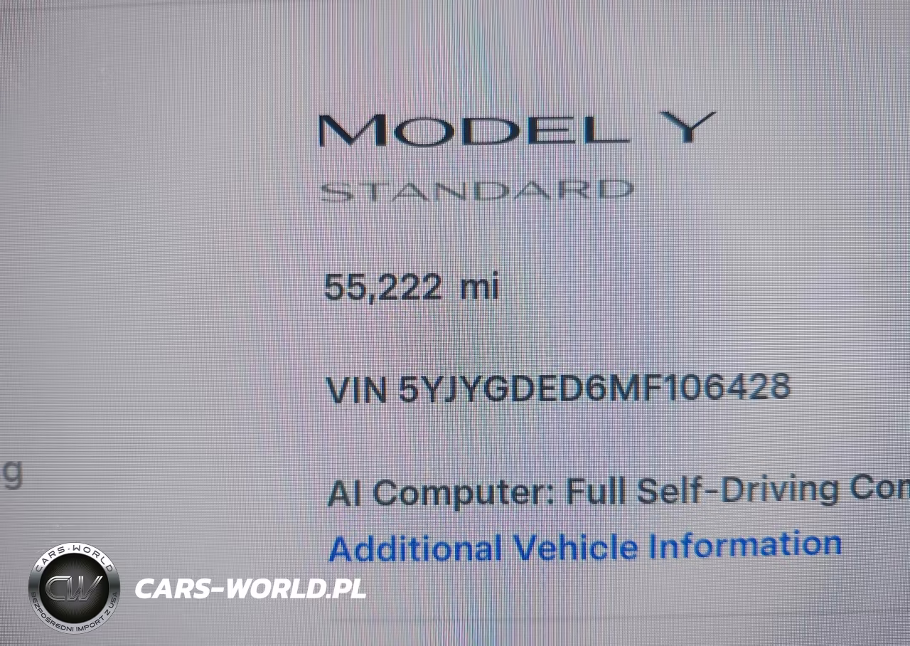 2021 Tesla Model Y Standard Range Rear-Wheel Drive VIN:5YJYGDED6MF106428 - 15