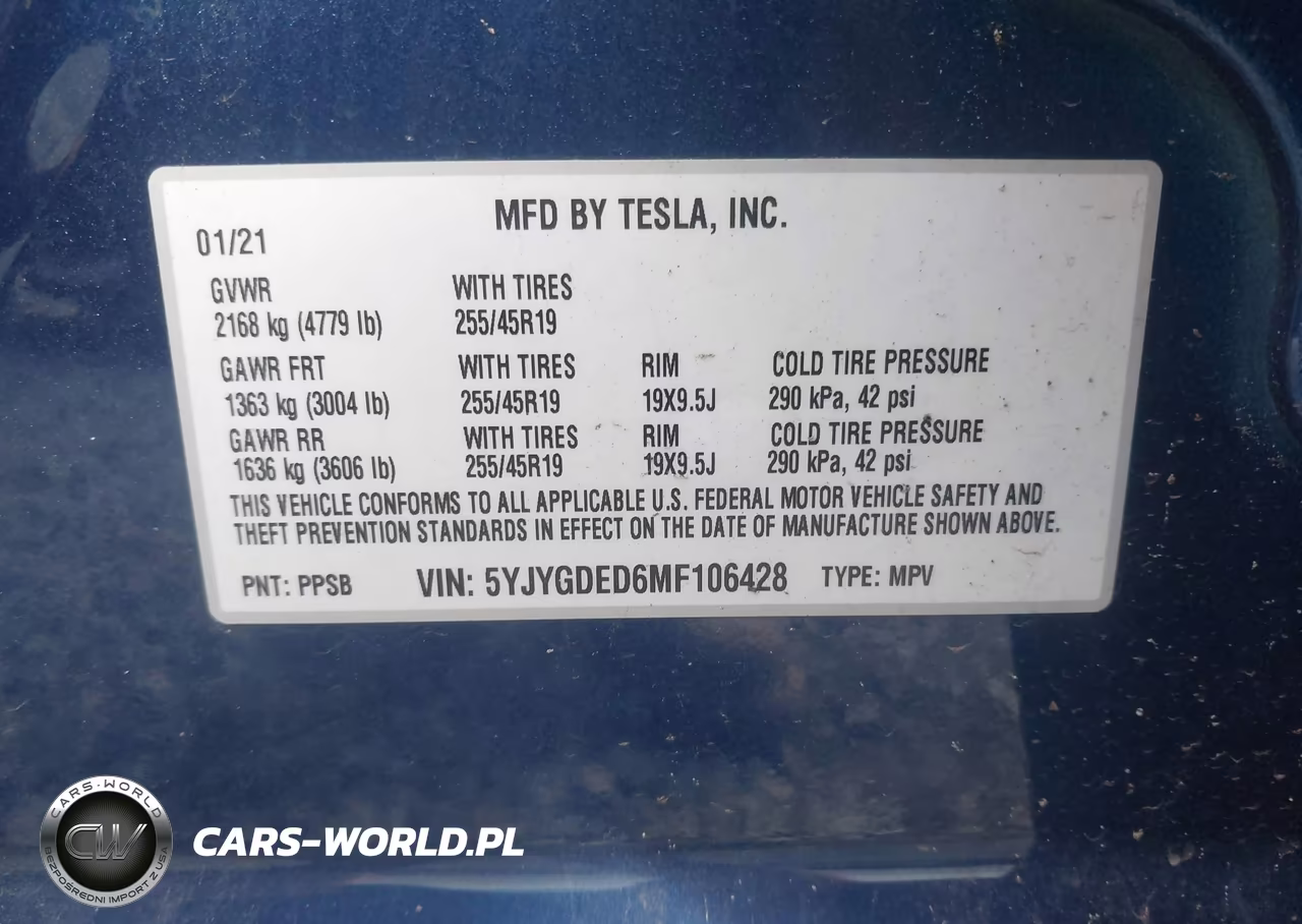 2021 Tesla Model Y Standard Range Rear-Wheel Drive VIN:5YJYGDED6MF106428 - 9