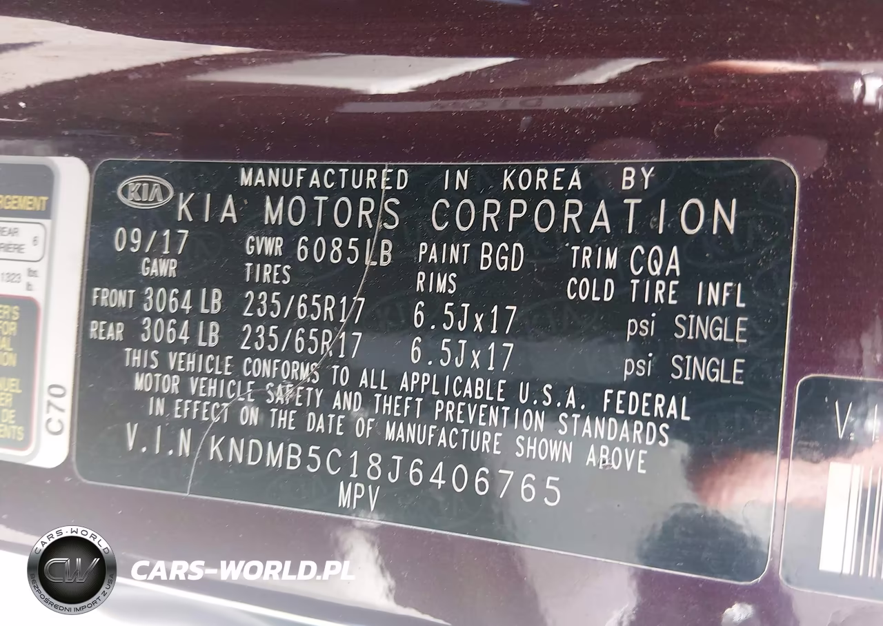 2018 Kia Sedona Lx VIN:KNDMB5C18J6406765 - 9