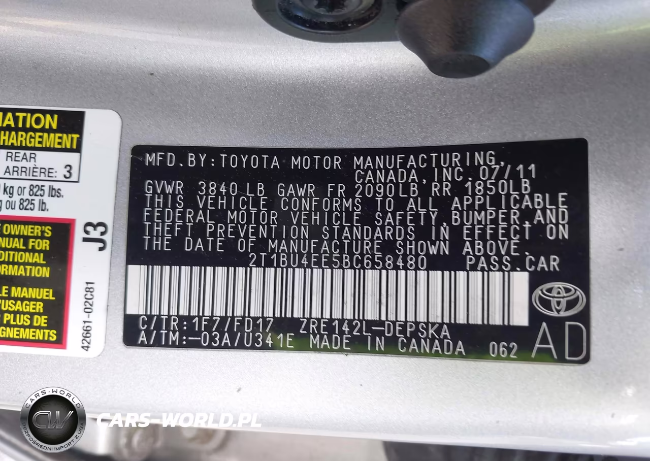 2011 Toyota Corolla S VIN:2T1BU4EE5BC658480 - 9
