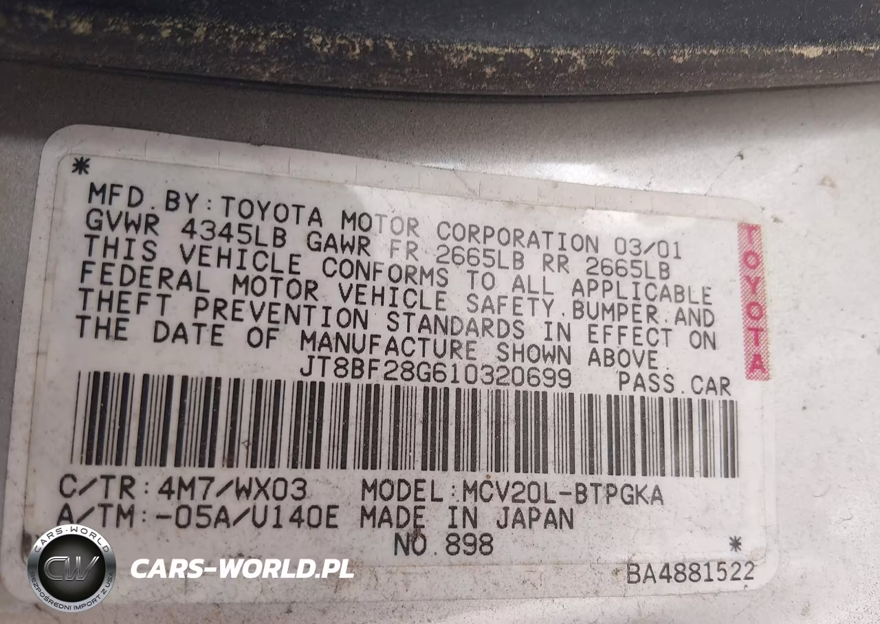 2001 Lexus Es 300 VIN:JT8BF28G610320699 - 9