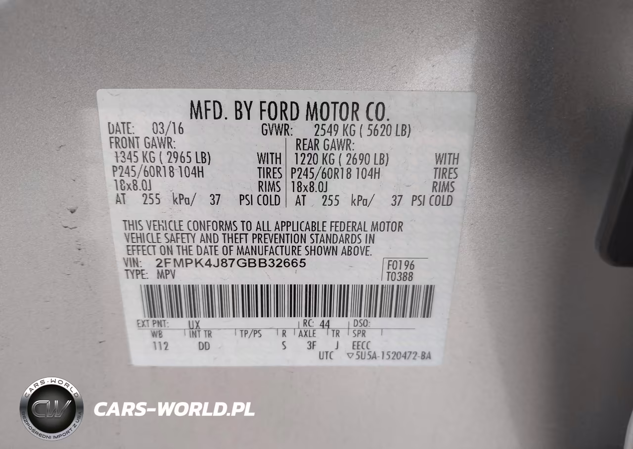 2016 Ford Edge Sel VIN:2FMPK4J87GBB32665 - 9