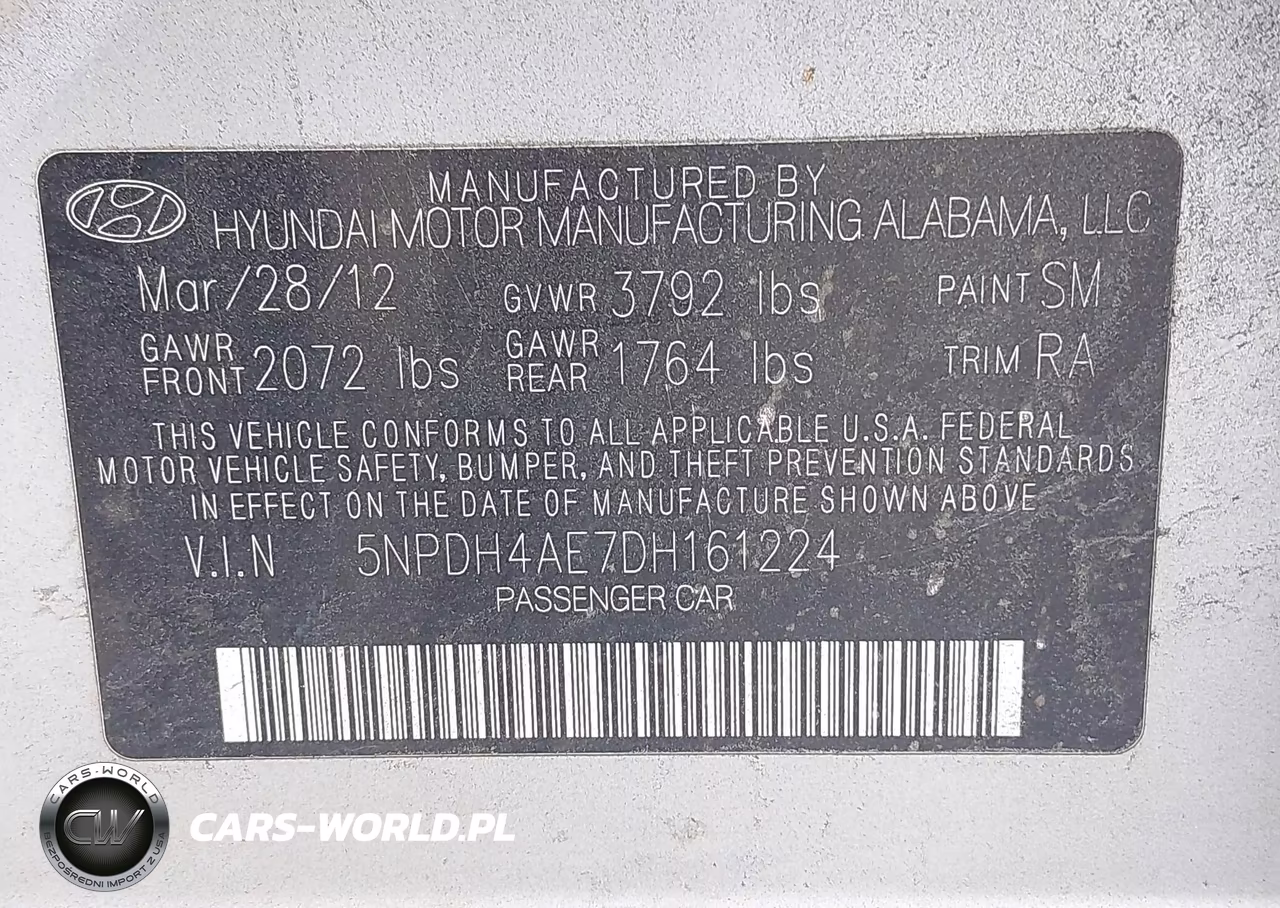 2013 Hyundai Elantra Gls VIN:5NPDH4AE7DH161224 - 9
