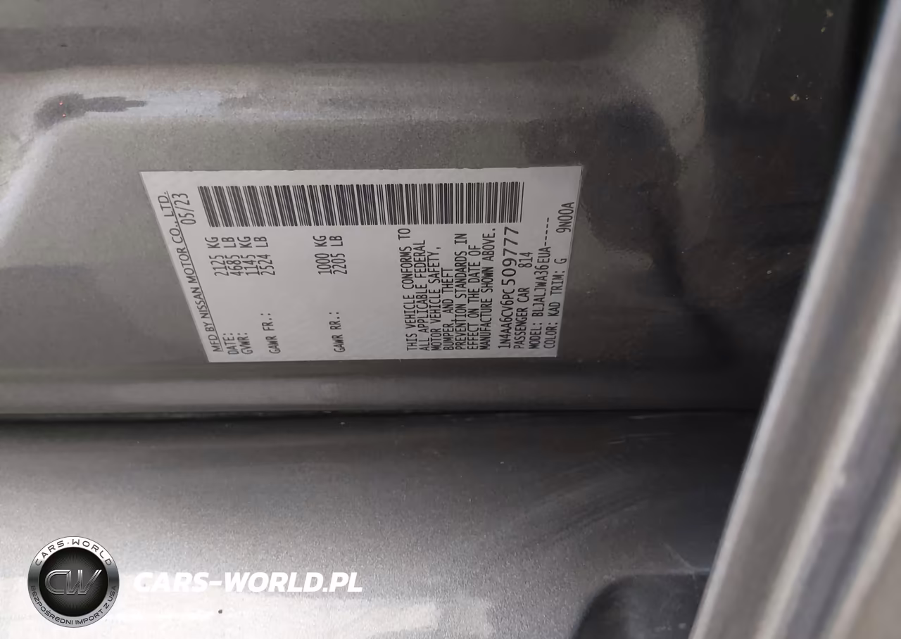 2023 Nissan Maxima Sv Xtronic Cvt VIN:1N4AA6CV6PC509777 - 9