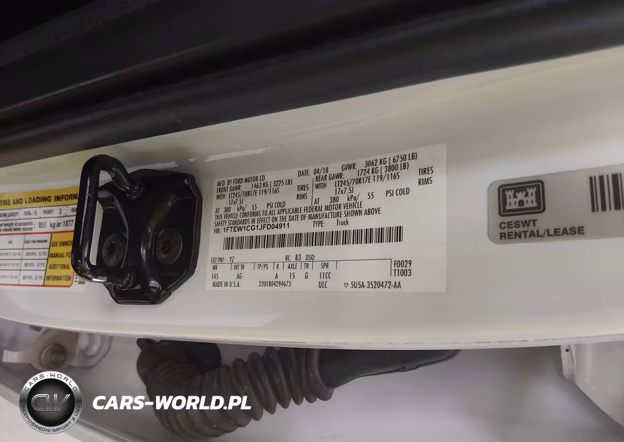 2018 Ford F-150 Xl VIN:1FTEW1CG1JFD04911 - 9