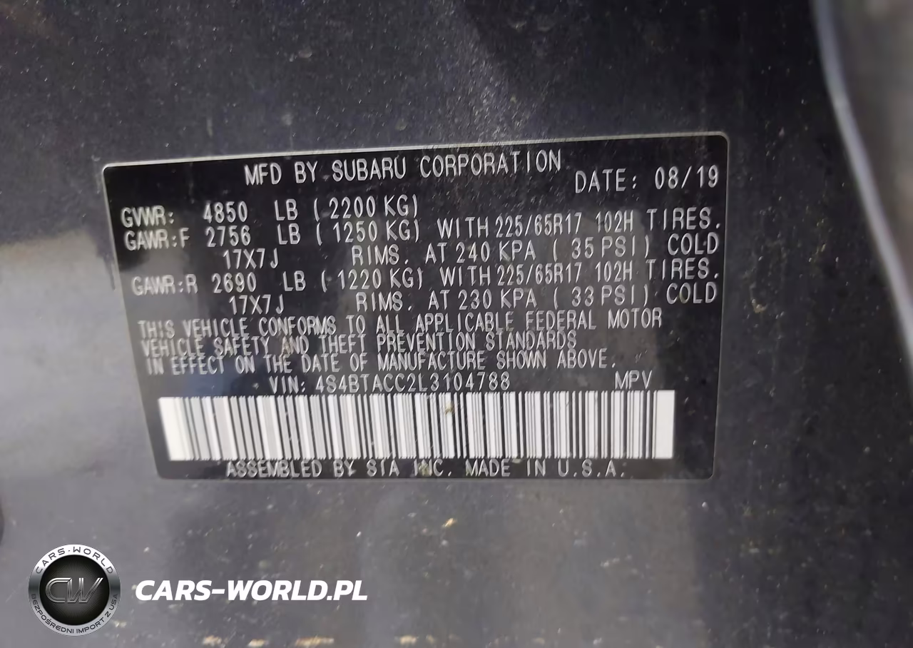 2020 Subaru Outback Premium VIN:4S4BTACC2L3104788 - 9