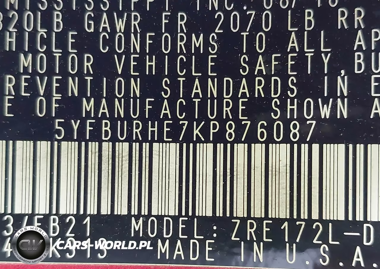 2019 Toyota Corolla Le VIN:5YFBURHE7KP876087 - 9