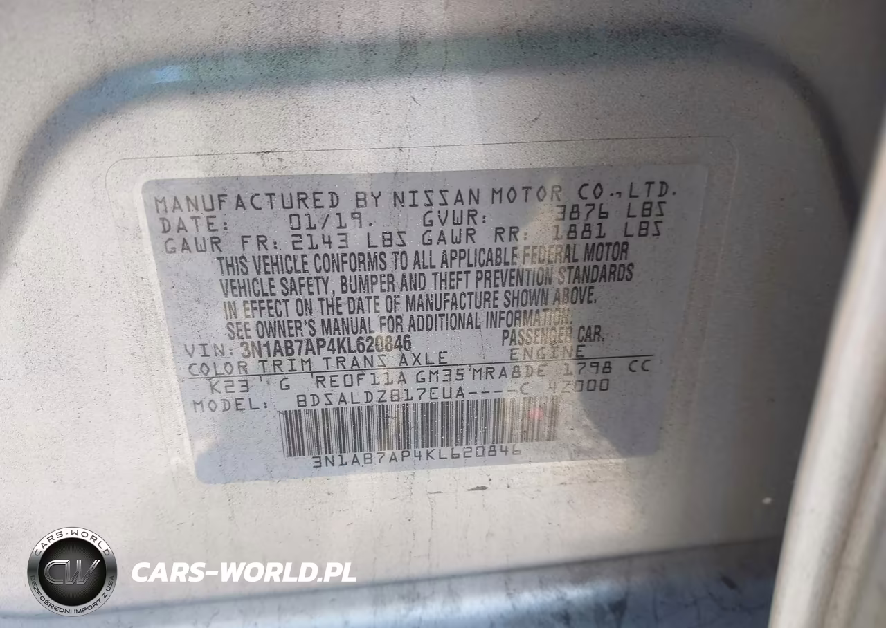 2019 Nissan Sentra Sv VIN:3N1AB7AP4KL620846 - 9