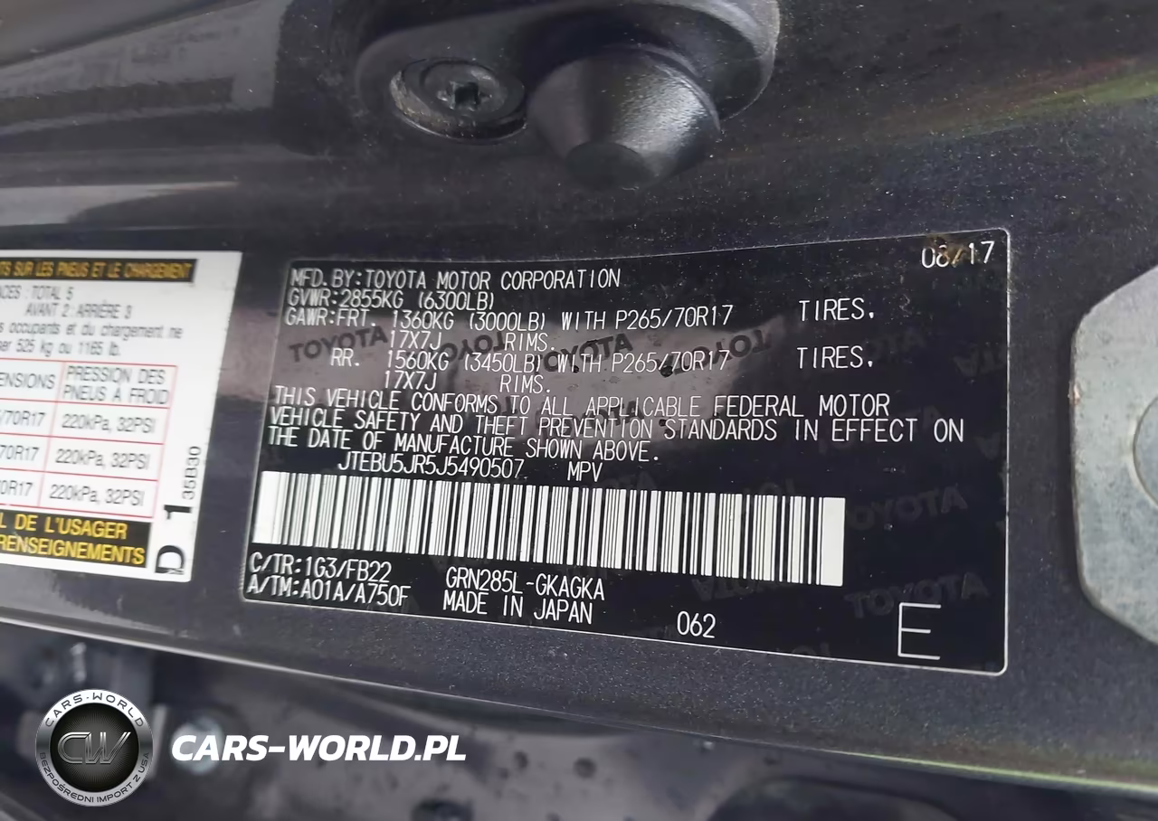2018 Toyota 4Runner Sr5 VIN:JTEBU5JR5J5490507 - 9