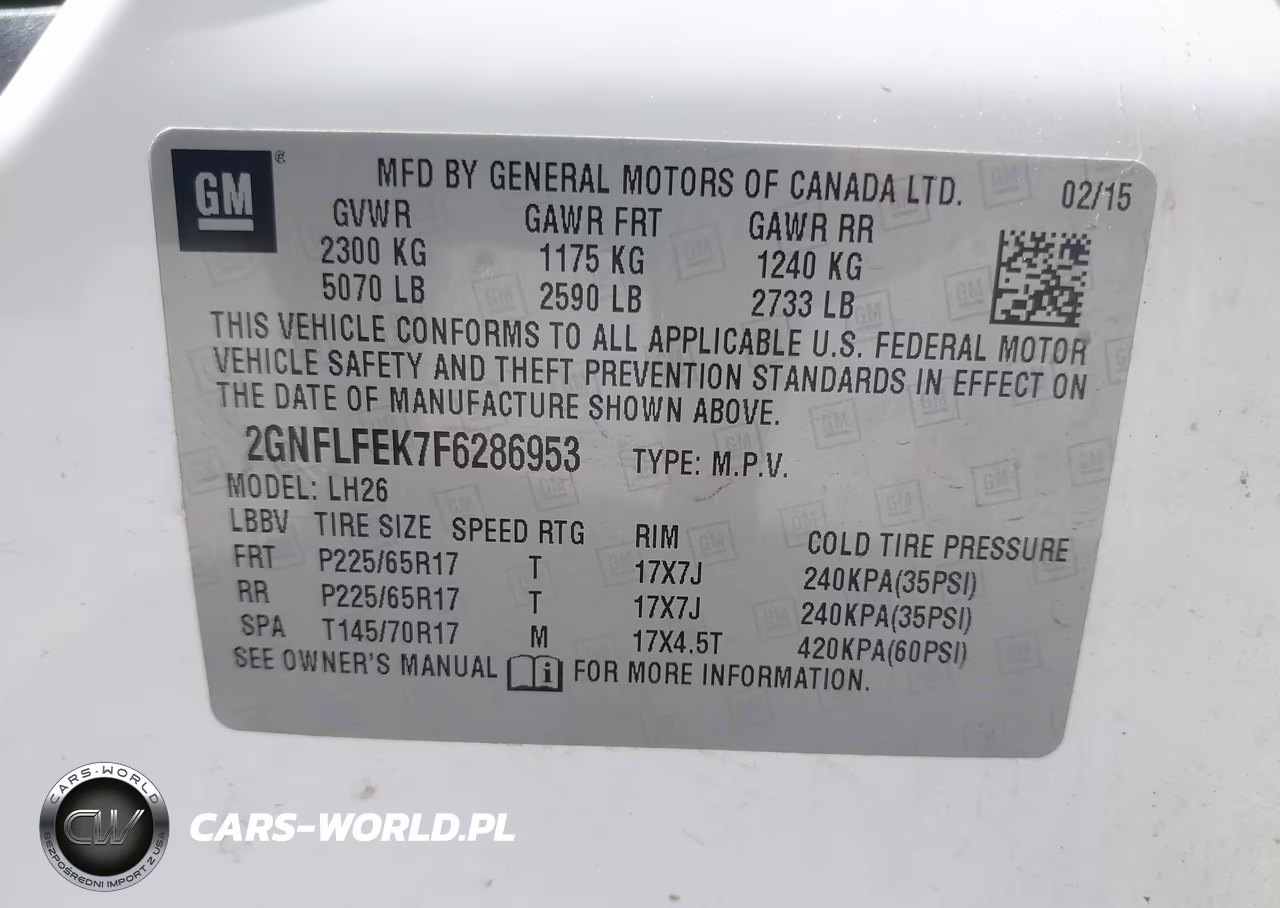 2015 Chevrolet Equinox Lt VIN:2GNFLFEK7F6286953 - 9
