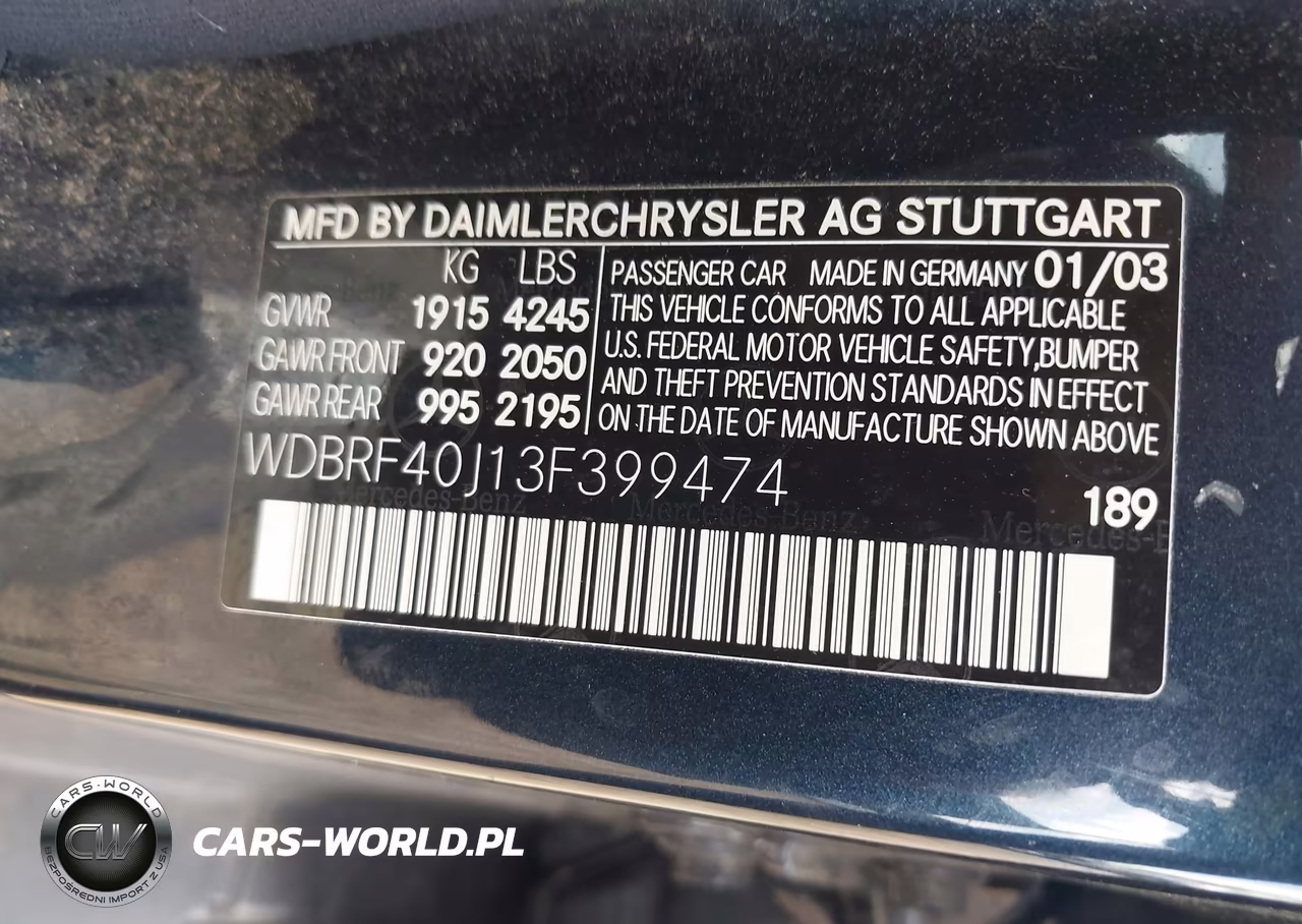 2003 Mercedes-Benz C 230 Kompressor Sport VIN:WDBRF40J13F399474 - 9