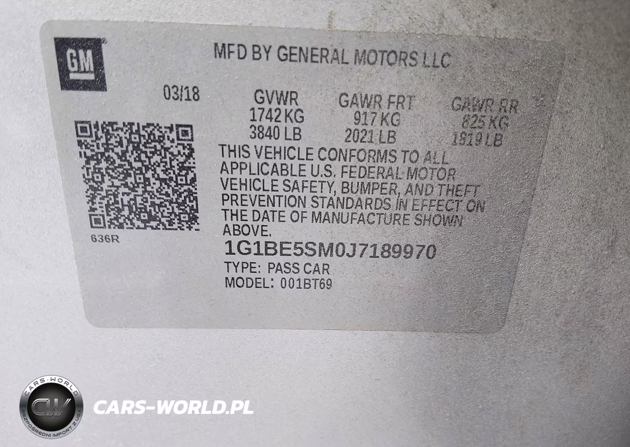 2018 Chevrolet Cruze Lt Auto VIN:1G1BE5SM0J7189970 - 9