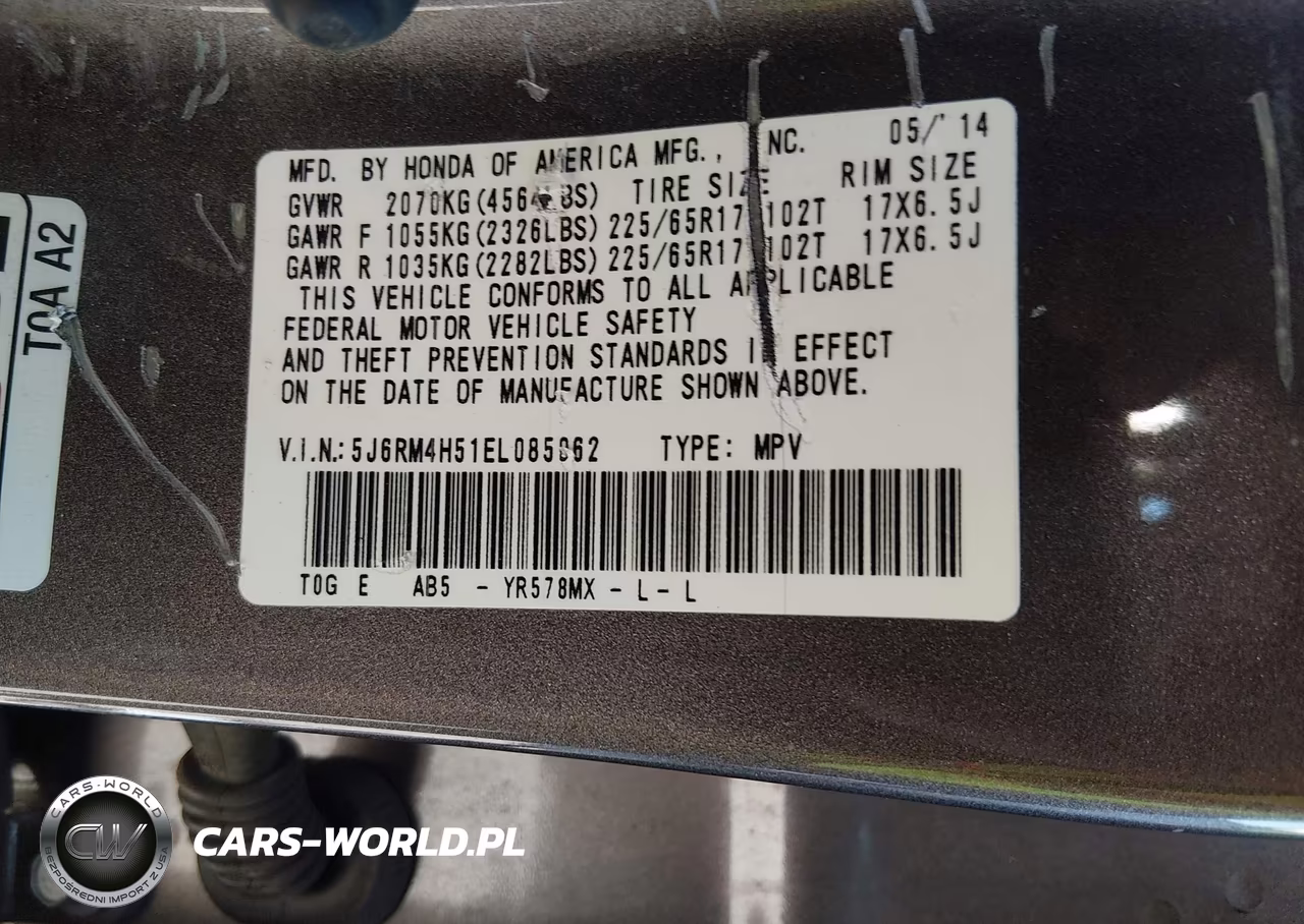 2014 Honda Cr-V Ex VIN:5J6RM4H51EL085062 - 9