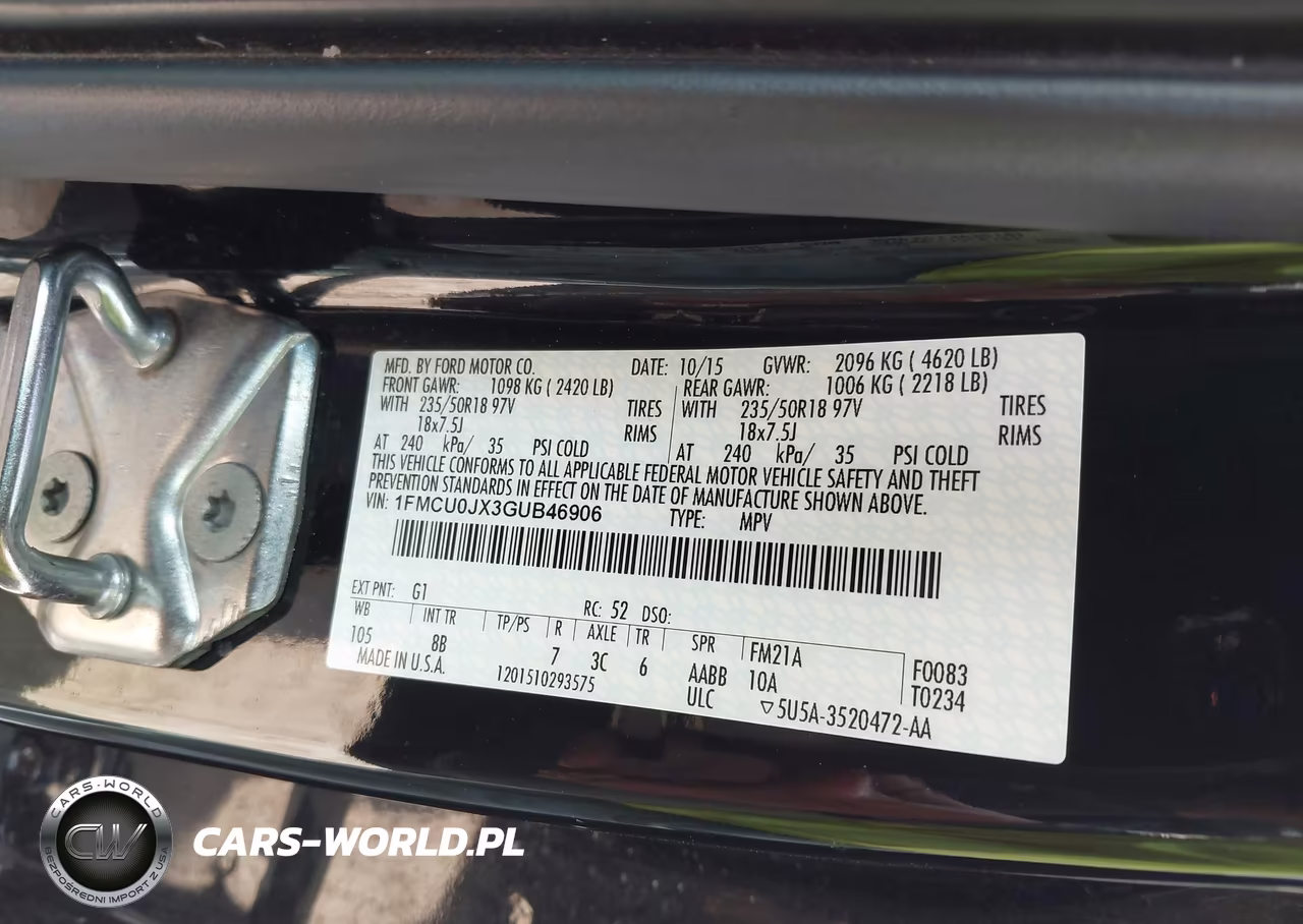2016 Ford Escape Titanium VIN:1FMCU0JX3GUB46906 - 9