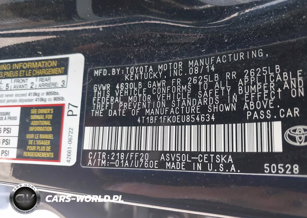 2014 Toyota Camry Se VIN:4T1BF1FK0EU854634 - 9