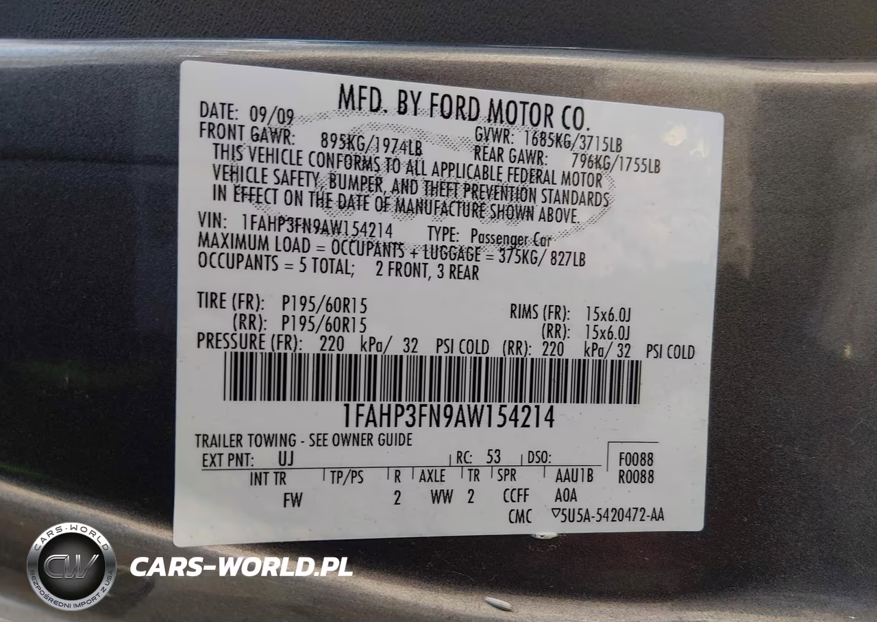 2010 Ford Focus Se VIN:1FAHP3FN9AW154214 - 9