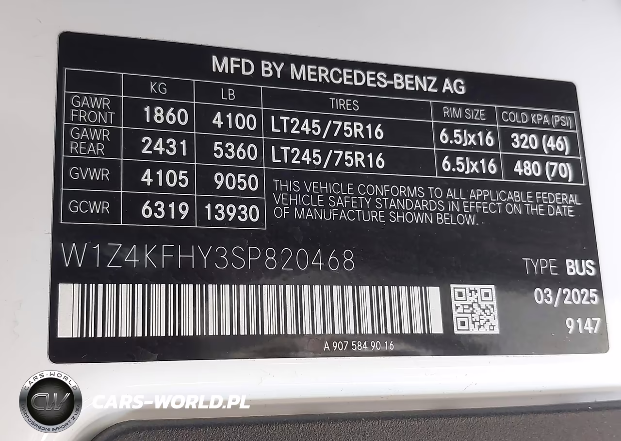 2025 Mercedes-Benz Sprinter 2500 Standard Roof 4-Cyl Diesel VIN:W1Z4KFHY3SP820468 - 9