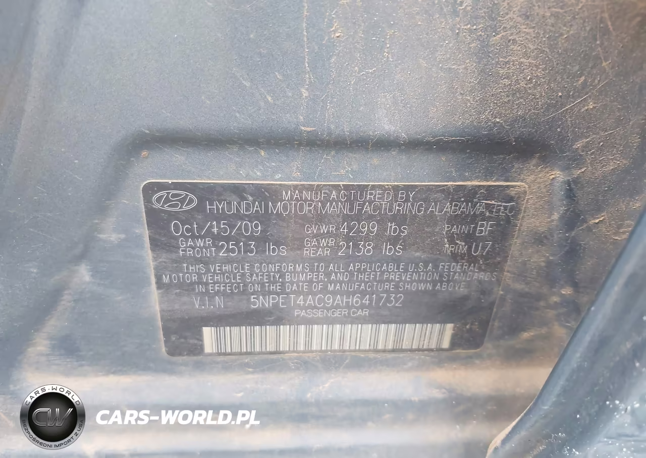 2010 Hyundai Sonata Gls VIN:5NPET4AC9AH641732 - 9