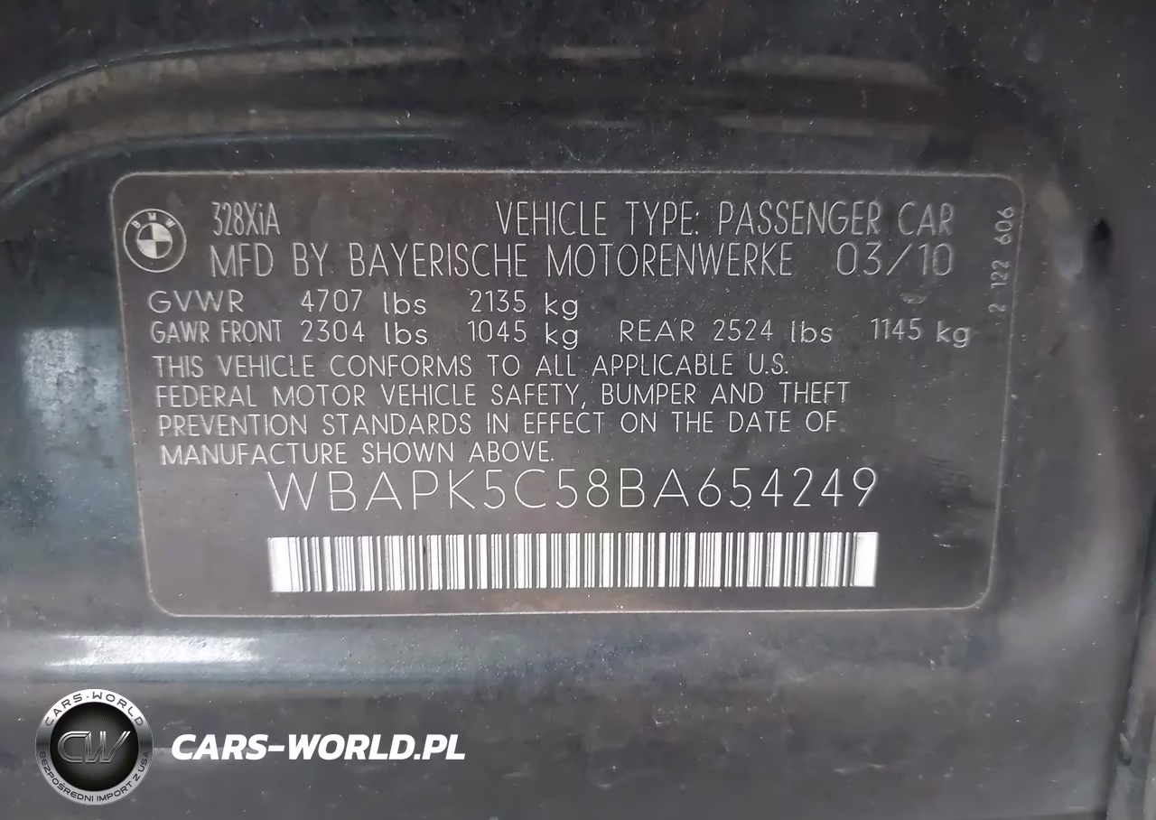 2011 BMW 328I xDrive VIN:WBAPK5C58BA654249 - 9