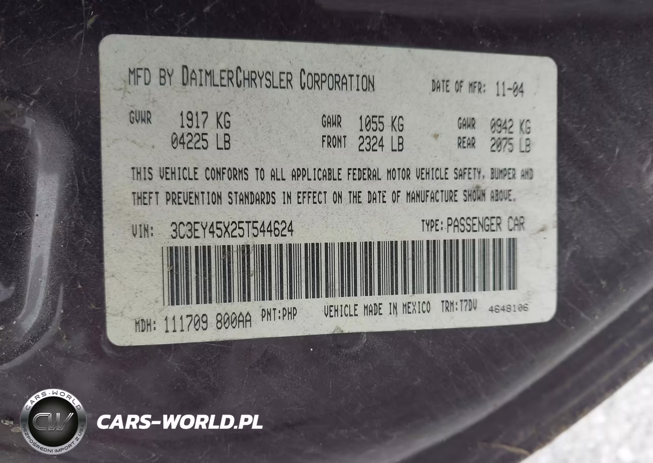 2005 Chrysler Pt Cruiser VIN:3C3EY45X25T544624 - 9