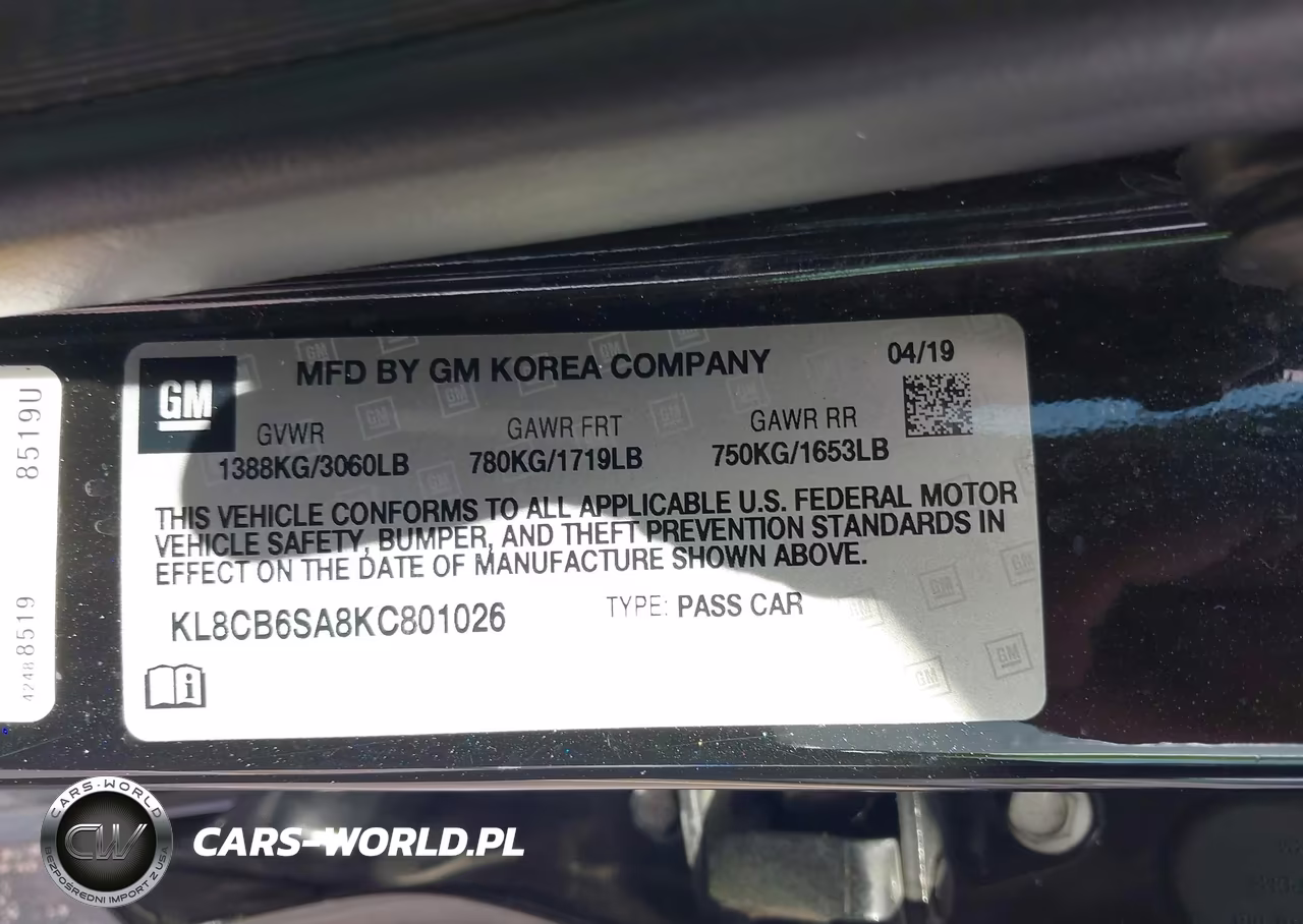 2019 Chevrolet Spark Ls Cvt VIN:KL8CB6SA8KC801026 - 9