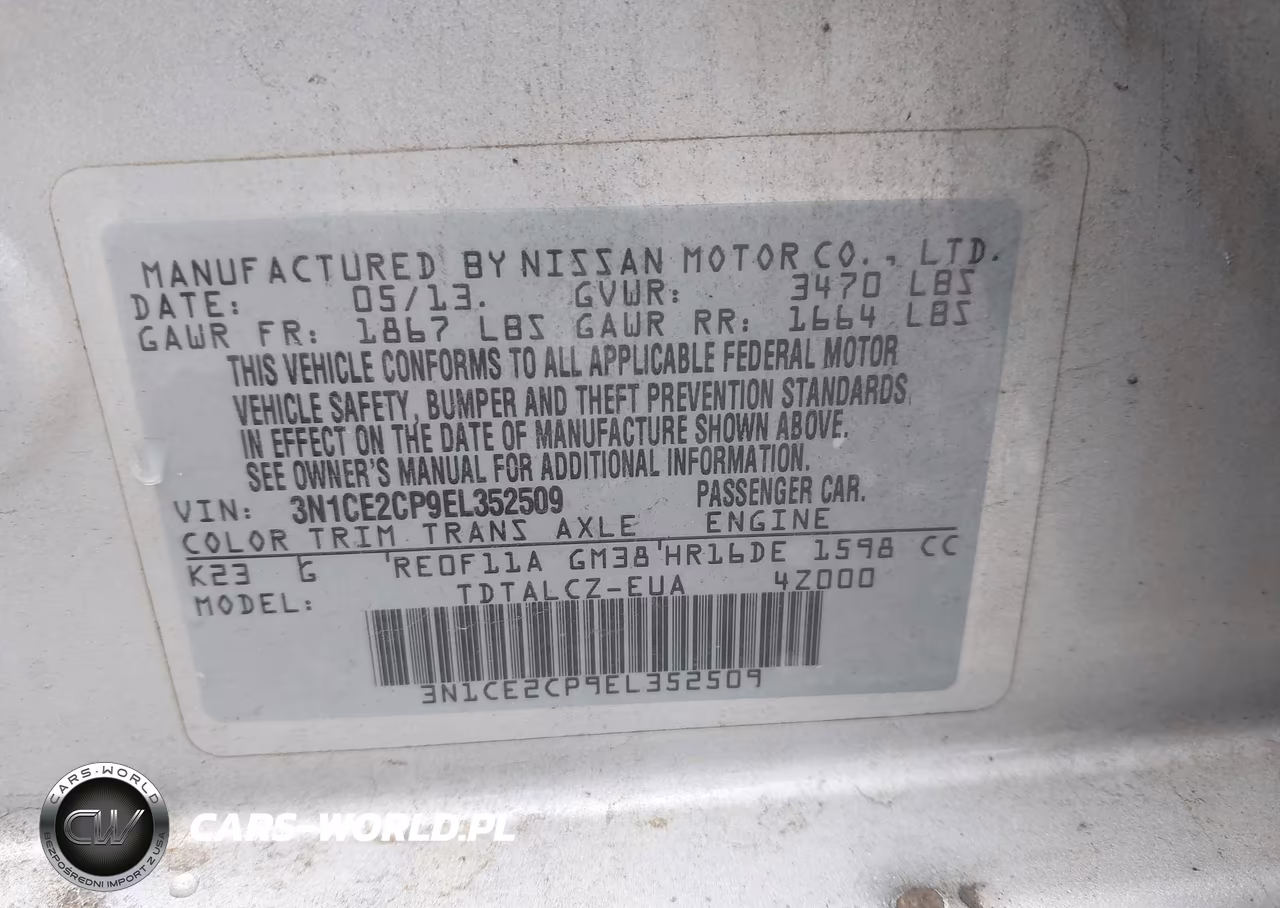 2014 Nissan Versa Note S Plus VIN:3N1CE2CP9EL352509 - 9