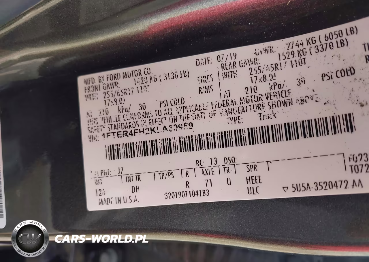 2019 Ford Ranger Lariat VIN:1FTER4FH2KLA60959 - 9