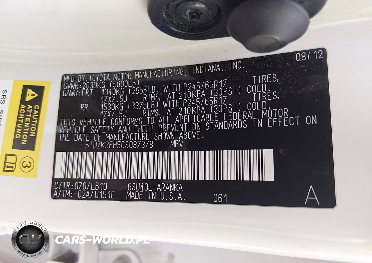 2012 Toyota Highlander Se V6 VIN:5TDZK3EH5CS087378 - 9