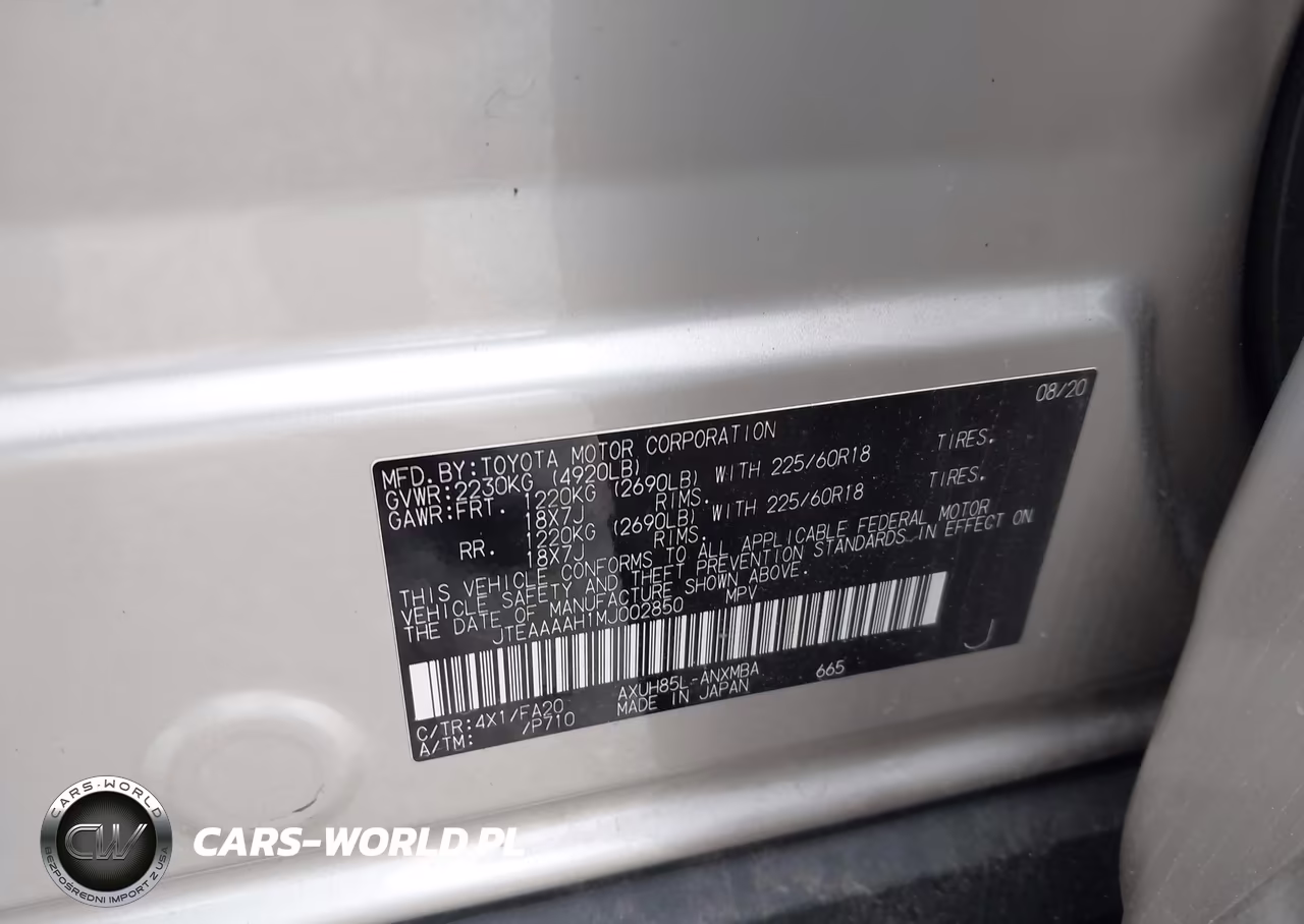 2021 Toyota Venza Le VIN:JTEAAAAH1MJ002850 - 9