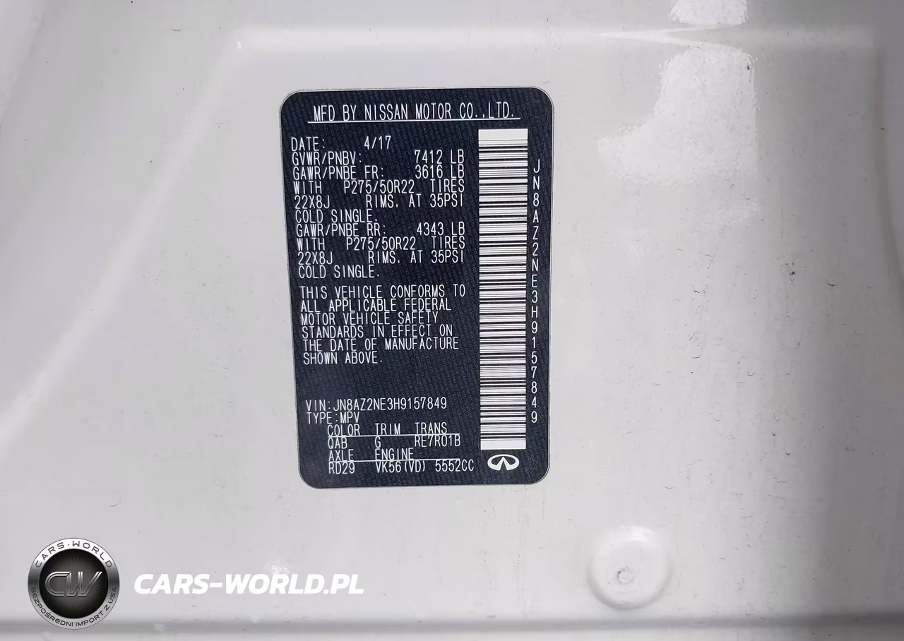2017 Infiniti Qx80 VIN:JN8AZ2NE3H9157849 - 9