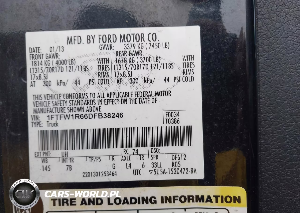 2013 Ford F-150 Svt Raptor VIN:1FTFW1R66DFB38246 - 9