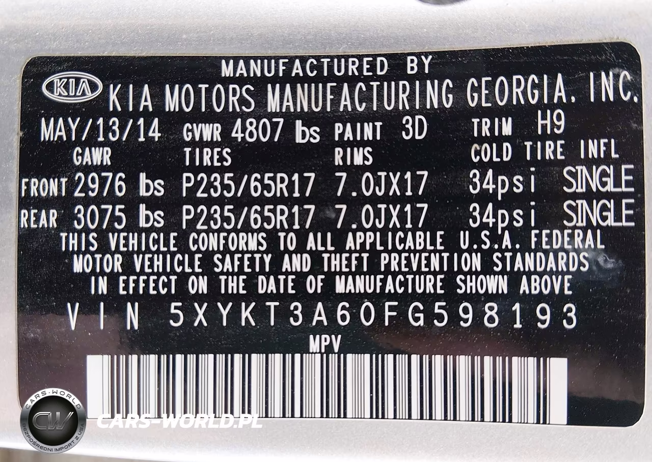 2015 Kia Sorento Lx VIN:5XYKT3A60FG598193 - 9