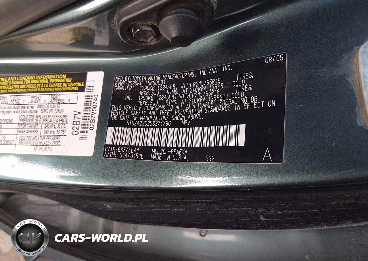 2005 Toyota Sienna Le VIN:5TDZA23C25S374796 - 9