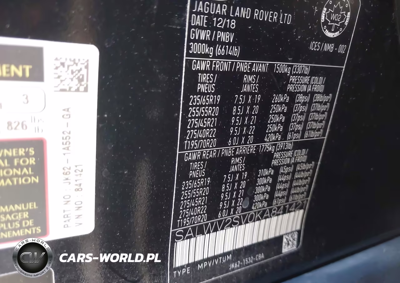 2019 Land Rover Range Rover Sport Hse Dynamic VIN:SALWV2SV0KA841421 - 9