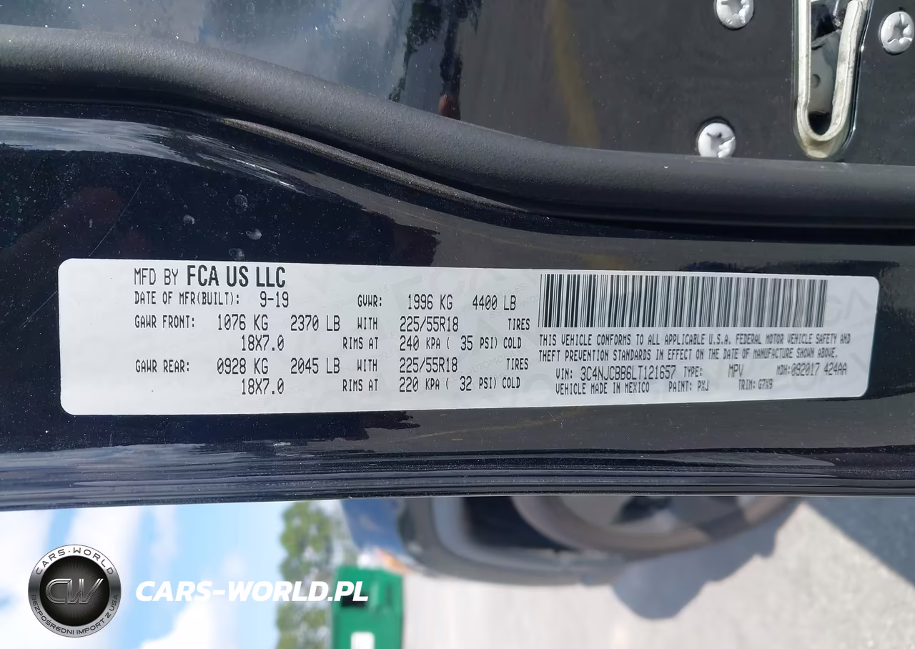 2020 Jeep Compass Altitude Fwd VIN:3C4NJCBB6LT121657 - 9