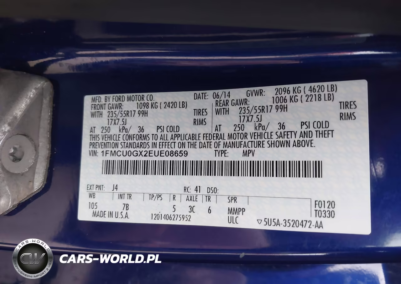2014 Ford Escape Se VIN:1FMCU0GX2EUE08659 - 9