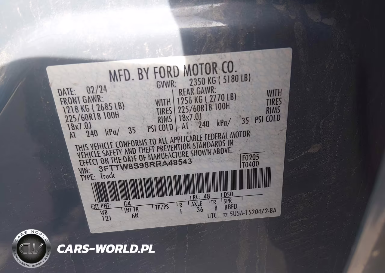2024 Ford Maverick Lariat VIN:3FTTW8S98RRA48543 - 9