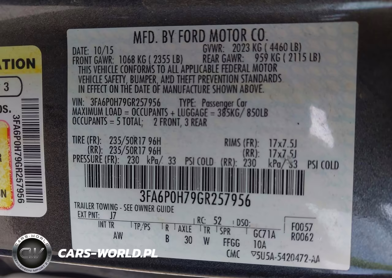 2016 Ford Fusion Se VIN:3FA6P0H79GR257956 - 9