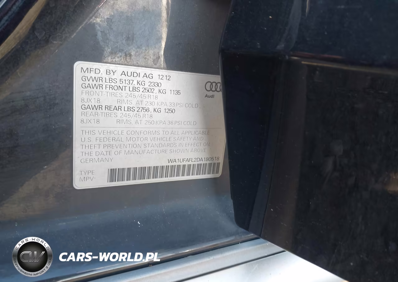 2013 Audi Allroad Premium Plus VIN:WA1UFAFL2DA180518 - 9