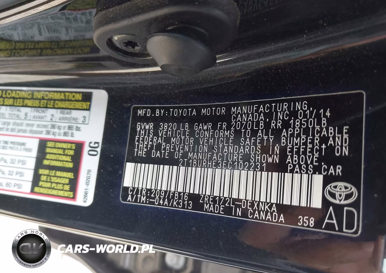 2014 Toyota Corolla Le VIN:2T1BURHE3EC102231 - 9